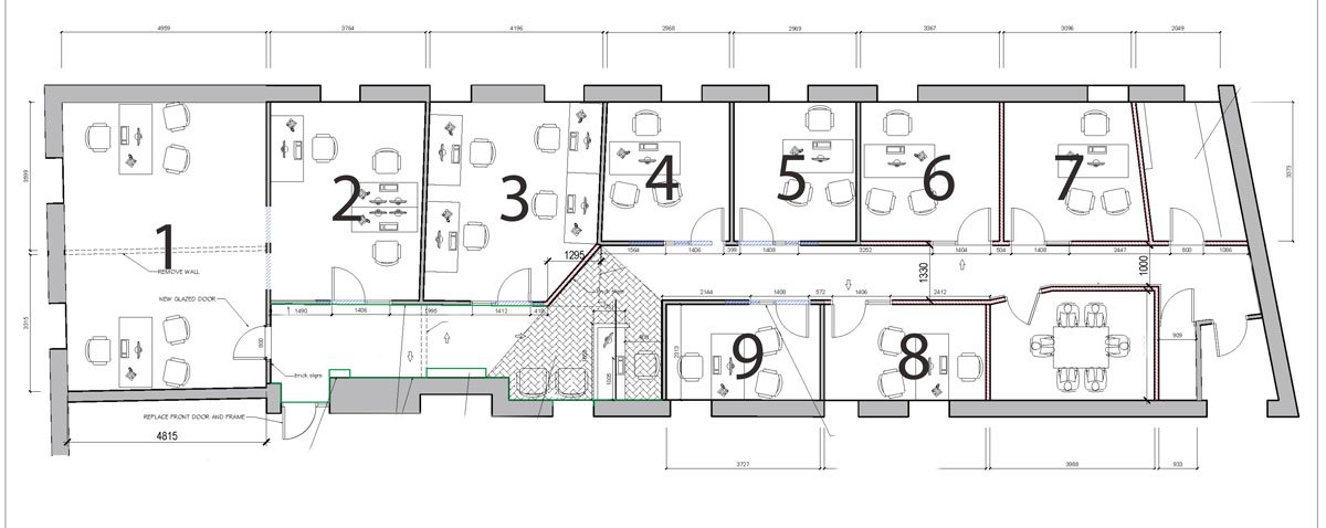 Floor plans of The Odeon Rooms, Eyre Square, Galway City